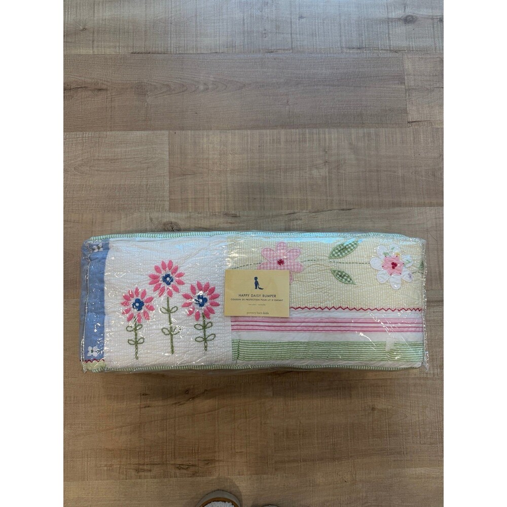 NEW Pottery Barn Kids Happy Daisy Bumper Pad Floral Patchwork Nursery